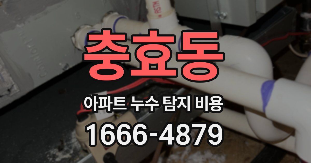 충효동 아파트 누수 탐지 비용
