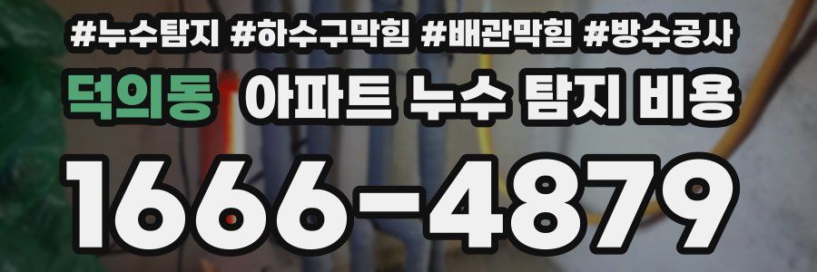 덕의동 아파트 누수 탐지 비용