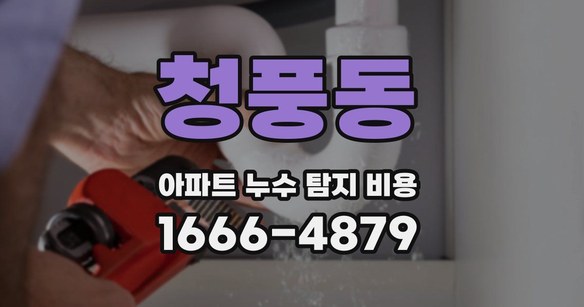 청풍동 아파트 누수 탐지 비용