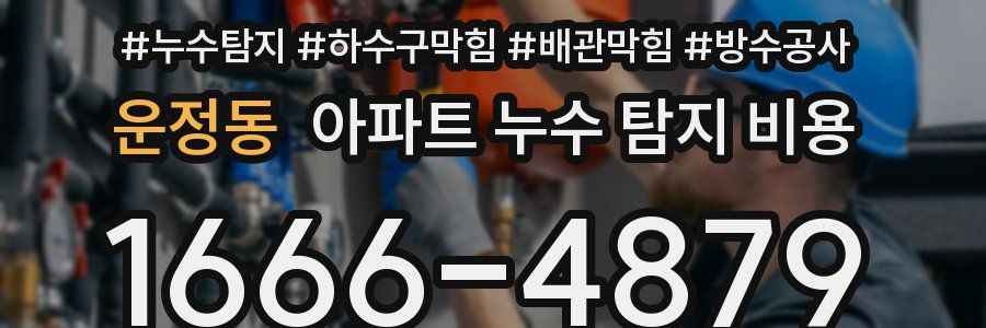 운정동 아파트 누수 탐지 비용