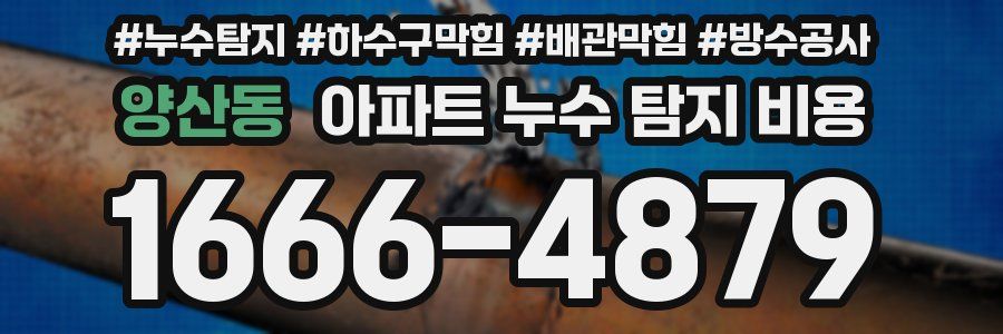 양산동 아파트 누수 탐지 비용
