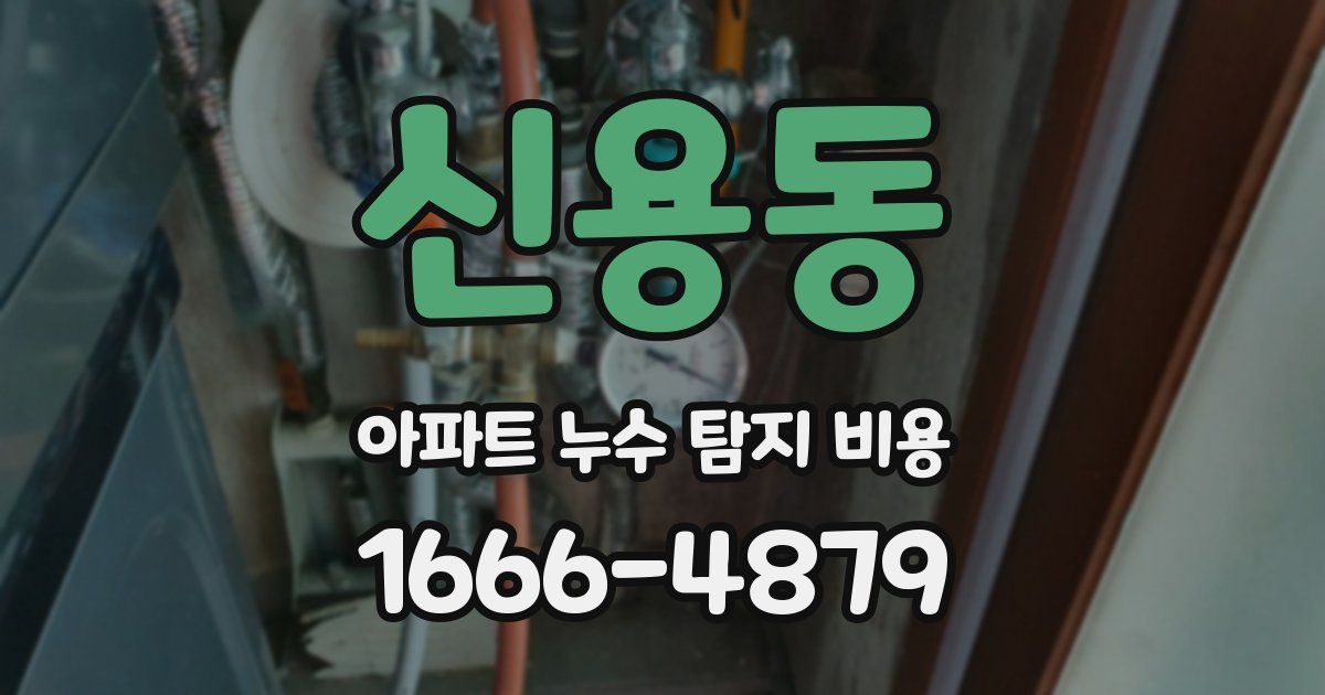 신용동 아파트 누수 탐지 비용