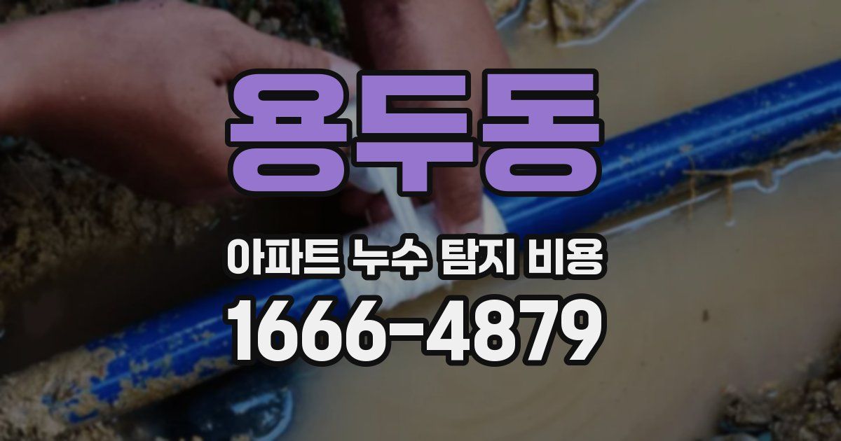용두동 아파트 누수 탐지 비용