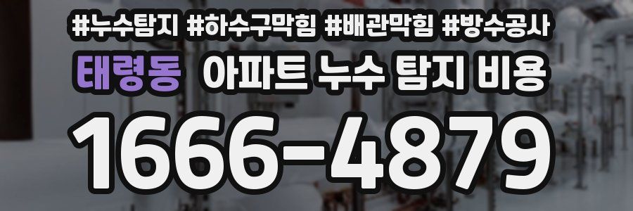 태령동 아파트 누수 탐지 비용