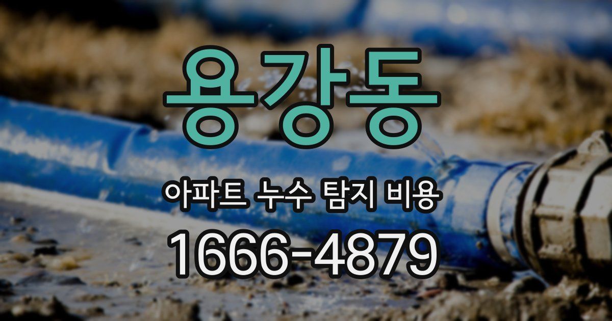 용강동 아파트 누수 탐지 비용