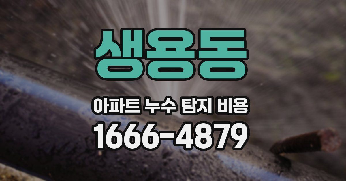 생용동 아파트 누수 탐지 비용