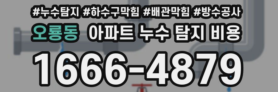 오룡동 아파트 누수 탐지 비용