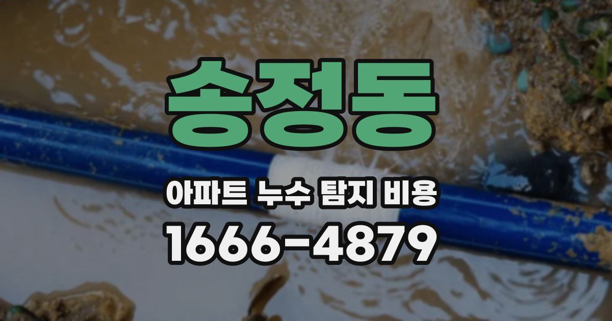 송정동 아파트 누수 탐지 비용