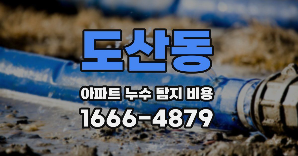 도산동 아파트 누수 탐지 비용