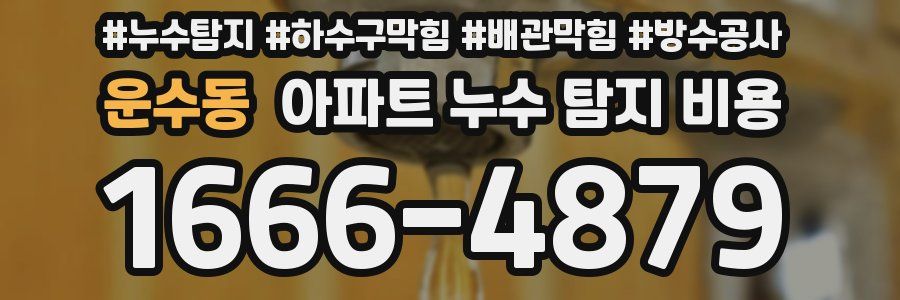 운수동 아파트 누수 탐지 비용