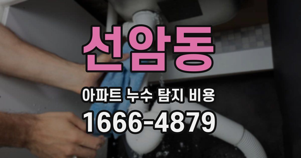 선암동 아파트 누수 탐지 비용