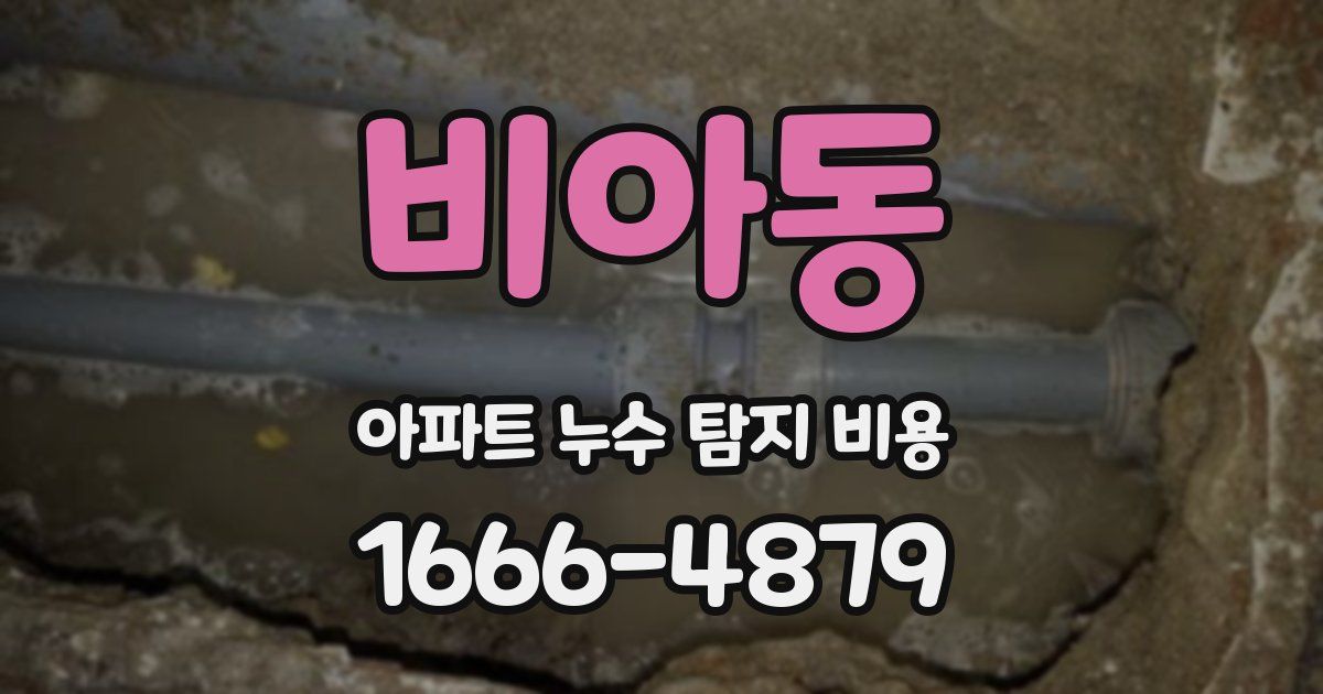 비아동 아파트 누수 탐지 비용