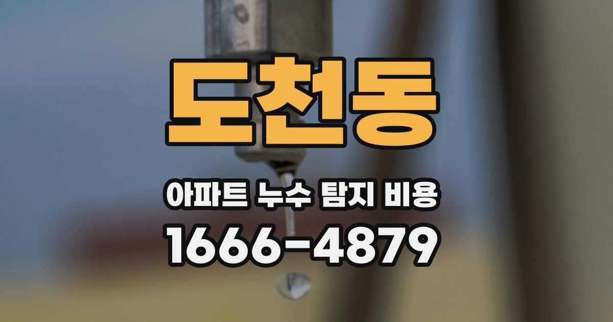도천동 아파트 누수 탐지 비용