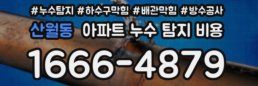 산월동 아파트 누수 탐지 비용