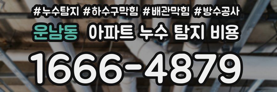 운남동 아파트 누수 탐지 비용