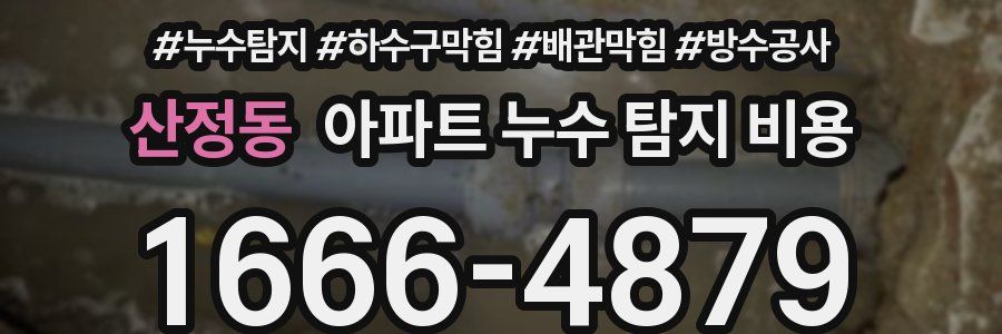 산정동 아파트 누수 탐지 비용