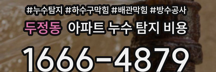 두정동 아파트 누수 탐지 비용