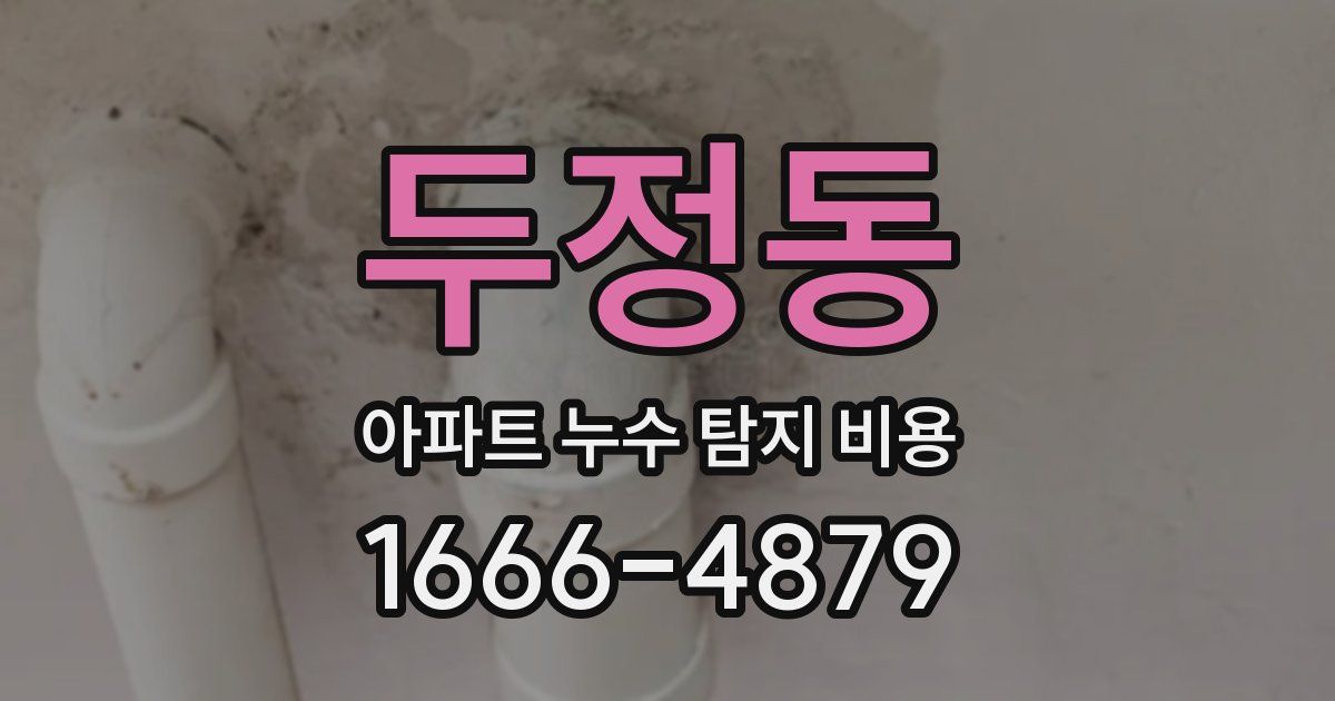 두정동 아파트 누수 탐지 비용