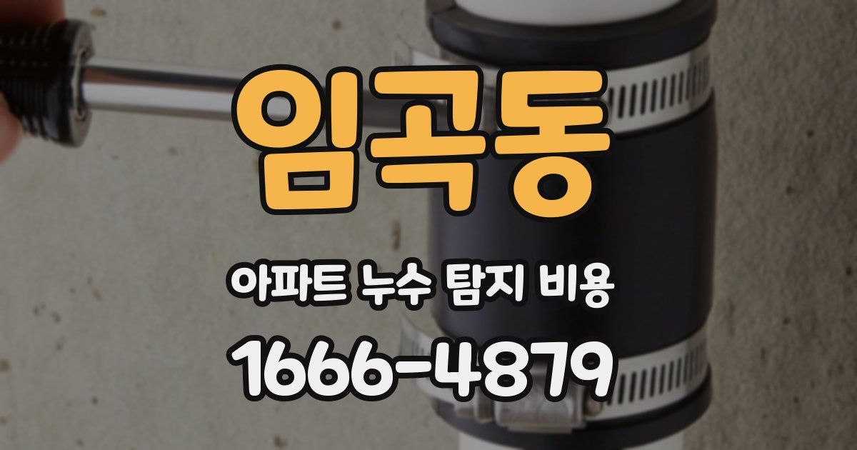 임곡동 아파트 누수 탐지 비용