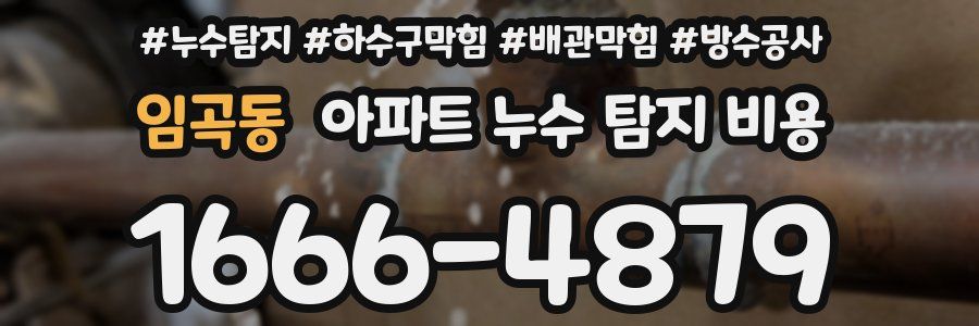 임곡동 아파트 누수 탐지 비용