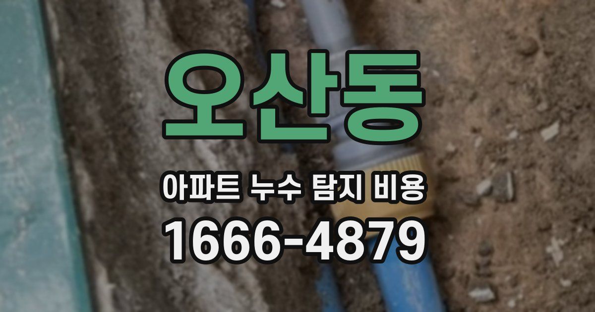 오산동 아파트 누수 탐지 비용