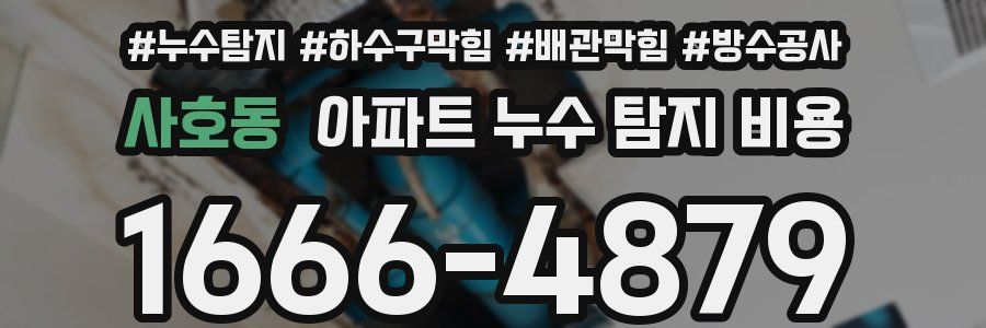 사호동 아파트 누수 탐지 비용
