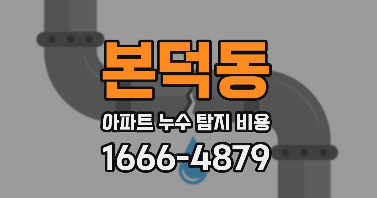 본덕동 아파트 누수 탐지 비용