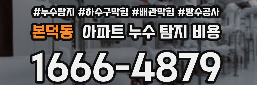 본덕동 아파트 누수 탐지 비용
