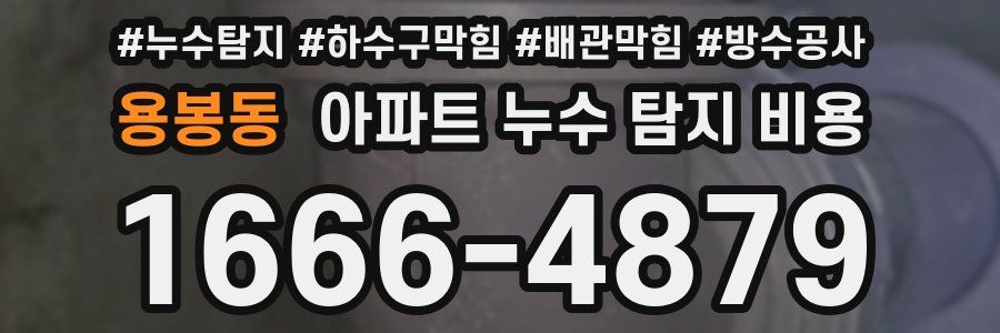 용봉동 아파트 누수 탐지 비용