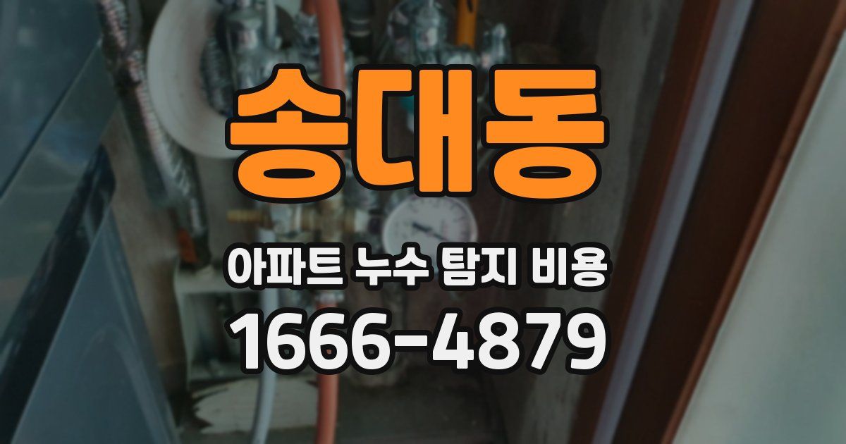 송대동 아파트 누수 탐지 비용