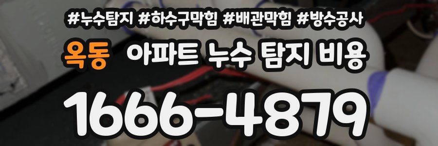 옥동 아파트 누수 탐지 비용