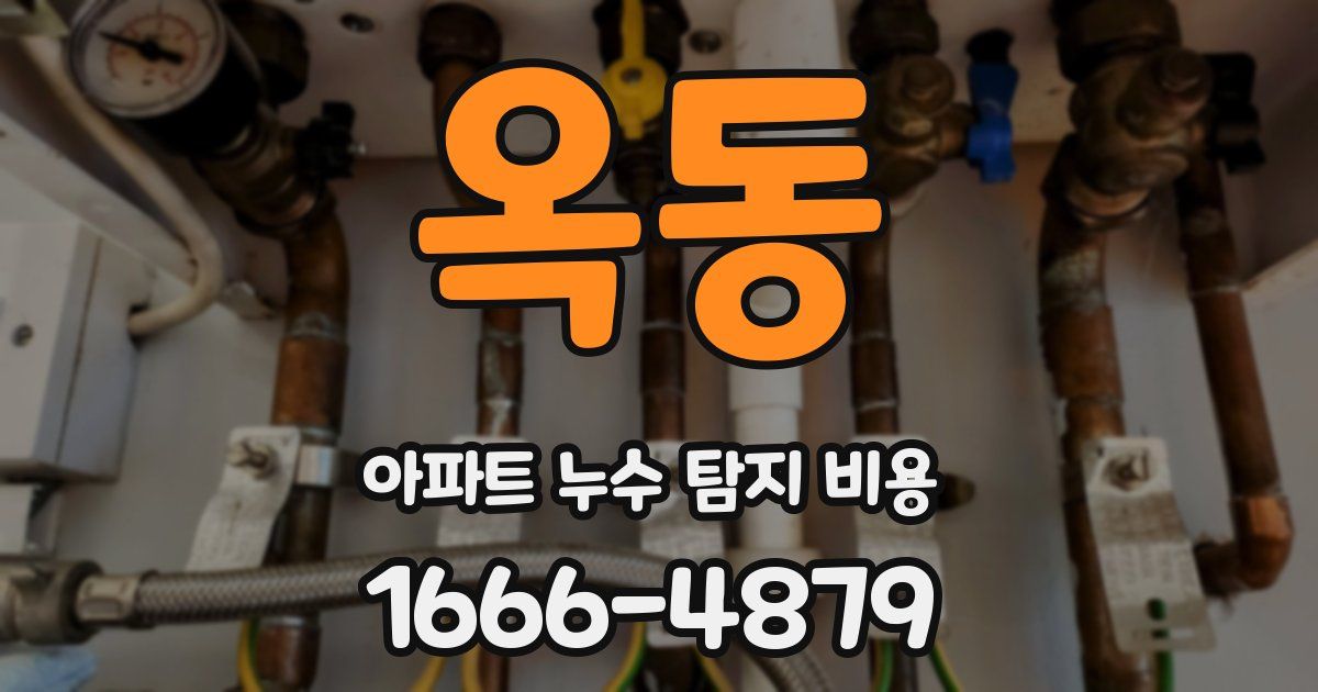 옥동 아파트 누수 탐지 비용