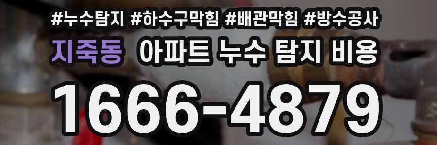 지죽동 아파트 누수 탐지 비용