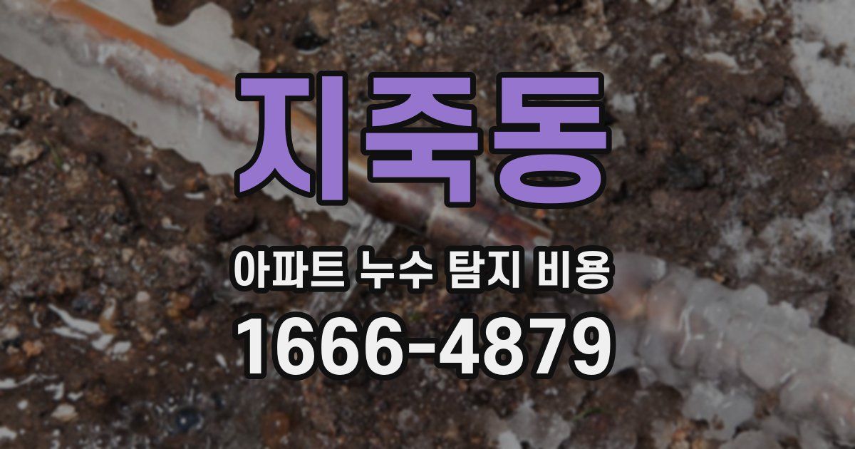 지죽동 아파트 누수 탐지 비용