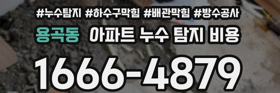 용곡동 아파트 누수 탐지 비용