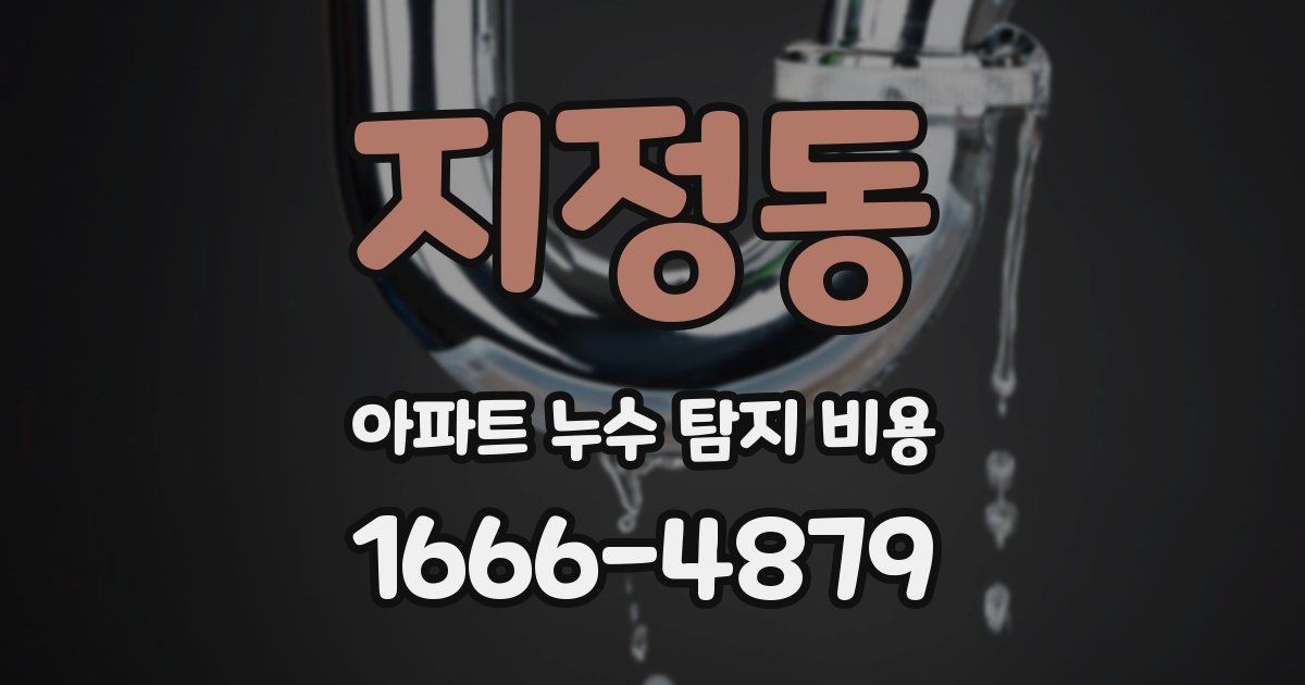 지정동 아파트 누수 탐지 비용
