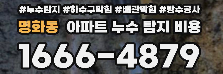 명화동 아파트 누수 탐지 비용