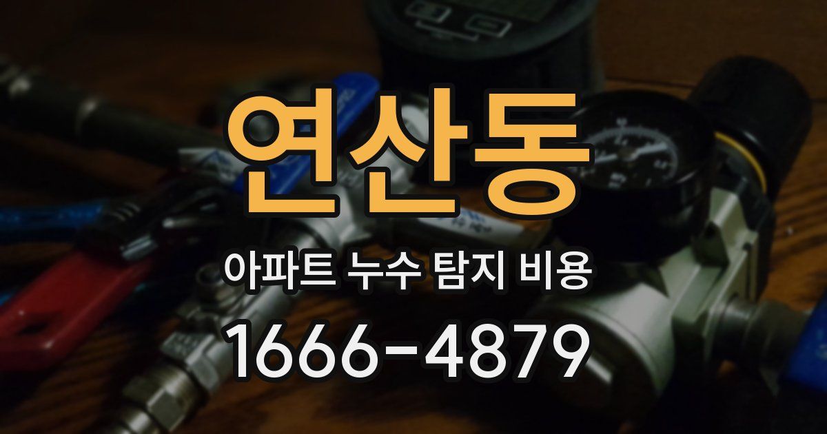 연산동 아파트 누수 탐지 비용