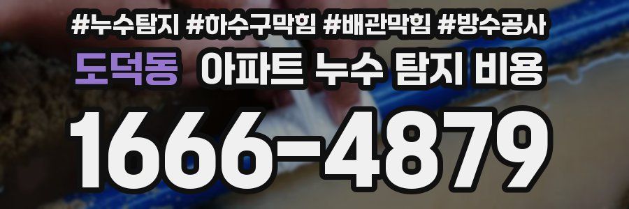 도덕동 아파트 누수 탐지 비용