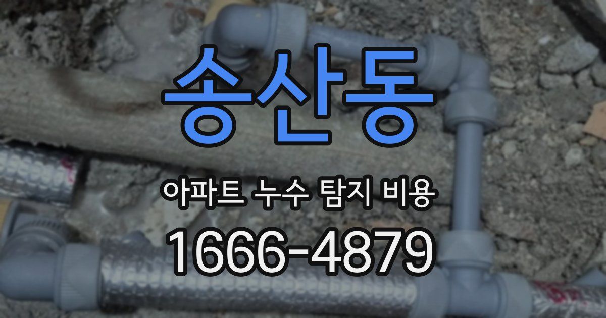 송산동 아파트 누수 탐지 비용
