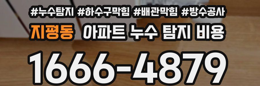 지평동 아파트 누수 탐지 비용