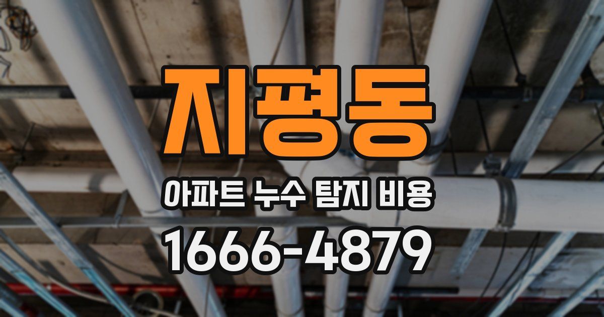 지평동 아파트 누수 탐지 비용