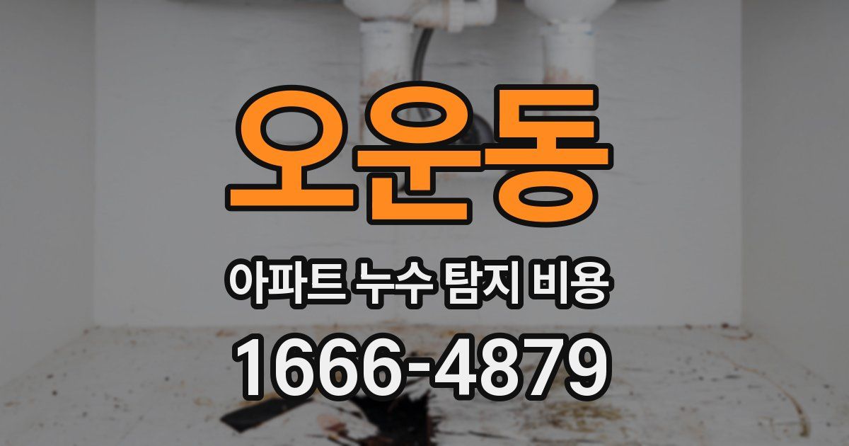 오운동 아파트 누수 탐지 비용