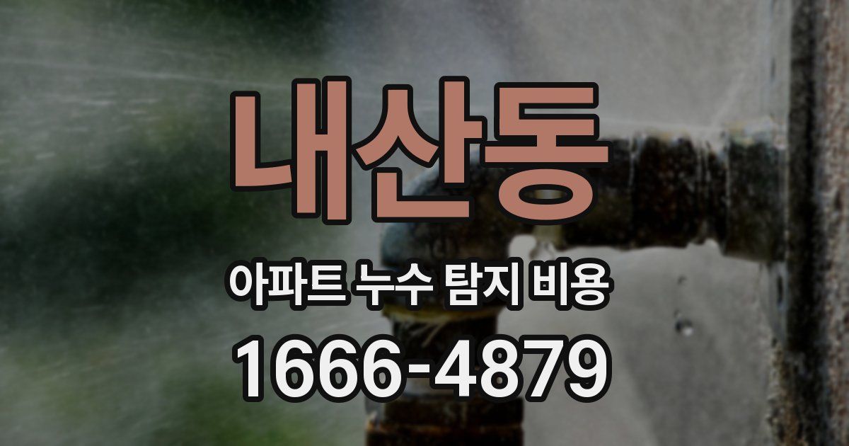 내산동 아파트 누수 탐지 비용
