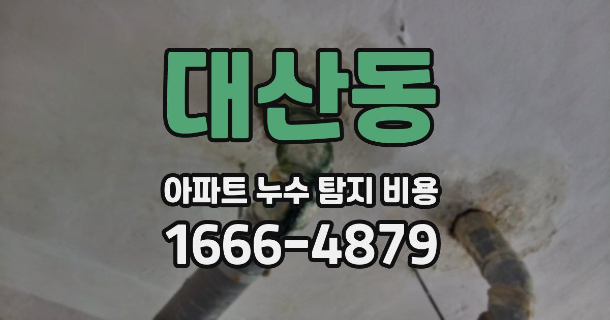대산동 아파트 누수 탐지 비용