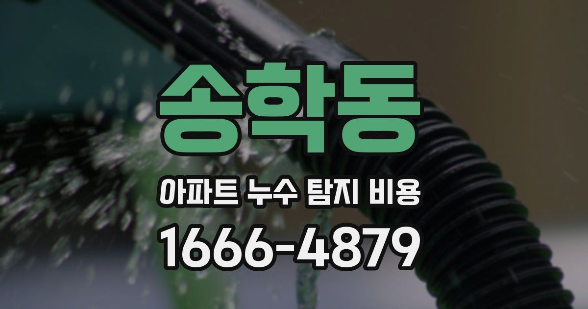 송학동 아파트 누수 탐지 비용