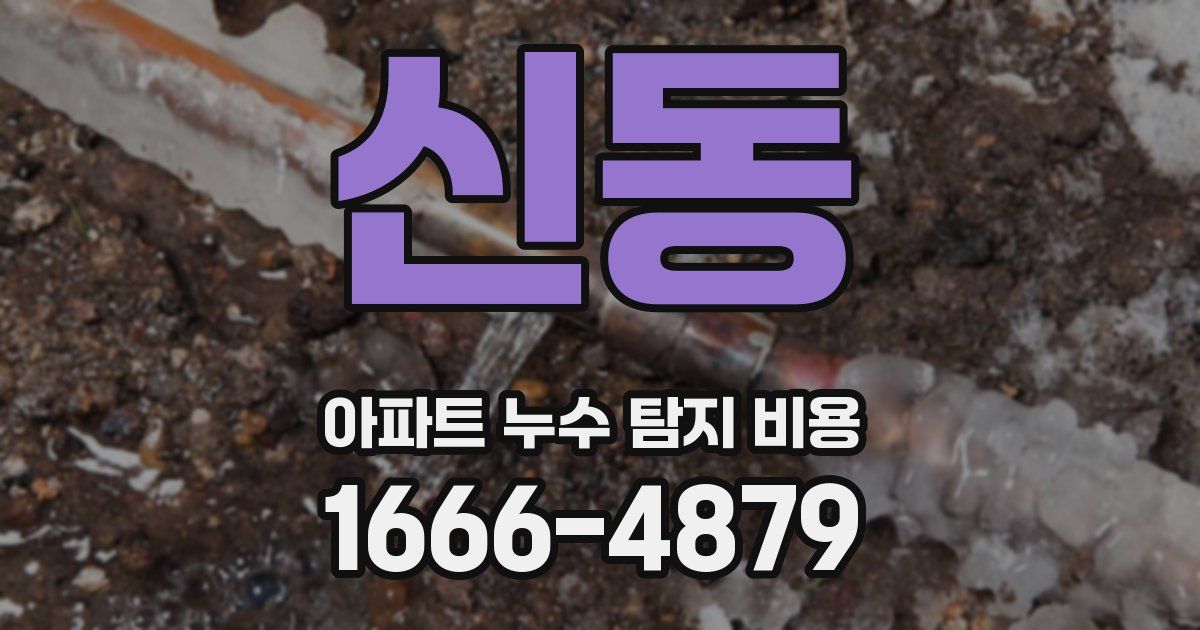신동 아파트 누수 탐지 비용