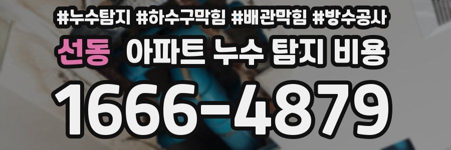 선동 아파트 누수 탐지 비용