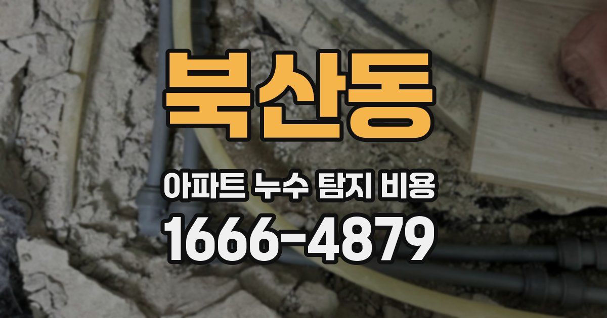 북산동 아파트 누수 탐지 비용