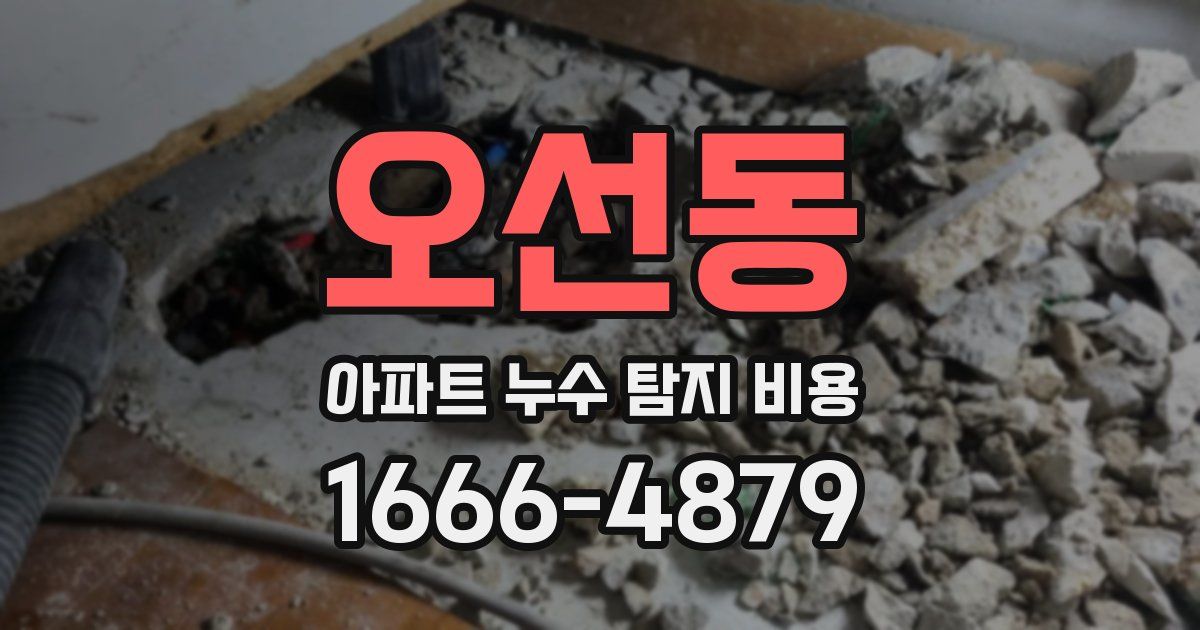 오선동 아파트 누수 탐지 비용